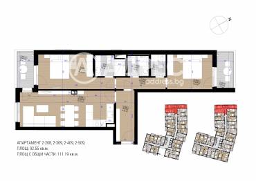 Тристаен апартамент, София, Полигона, 645001, Снимка 1