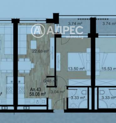 Двустаен апартамент, София, Сердика, 668004, Снимка 1