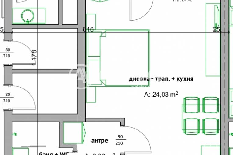 Едностаен апартамент, Бургас, Мадика, 662006, Снимка 2