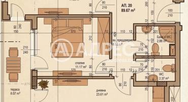 Тристаен апартамент, София, Зона Б 19, 696006, Снимка 1