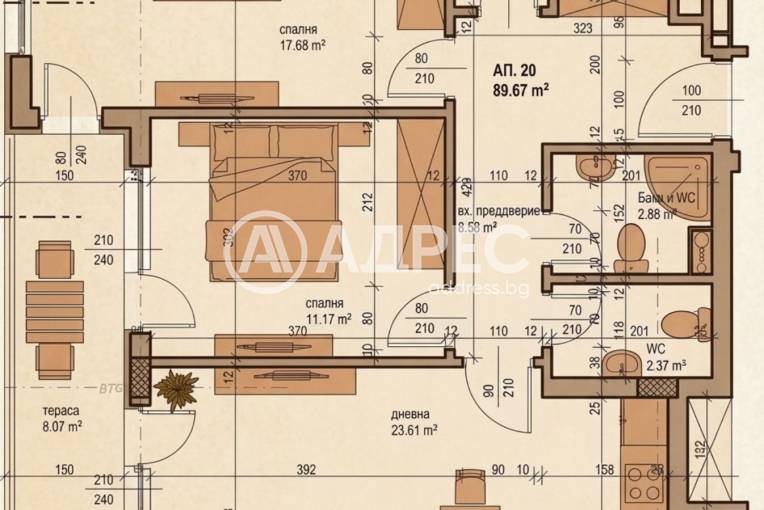 Тристаен апартамент, София, Зона Б 19, 696006, Снимка 1