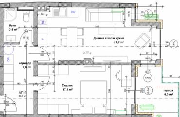 Двустаен апартамент, София, Банишора, 624014, Снимка 1