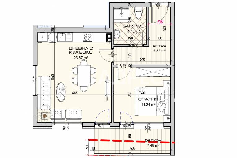 Двустаен апартамент, Варна, Виница, 686014, Снимка 2