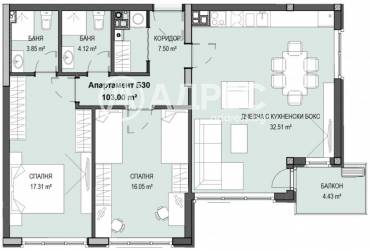 Тристаен апартамент, София, Кръстова вада, 666017, Снимка 1