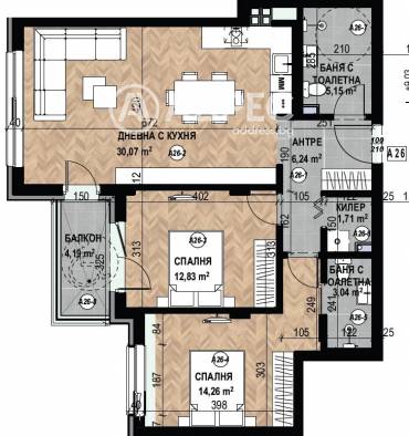 Тристаен апартамент, София, Кръстова вада, 677017, Снимка 1