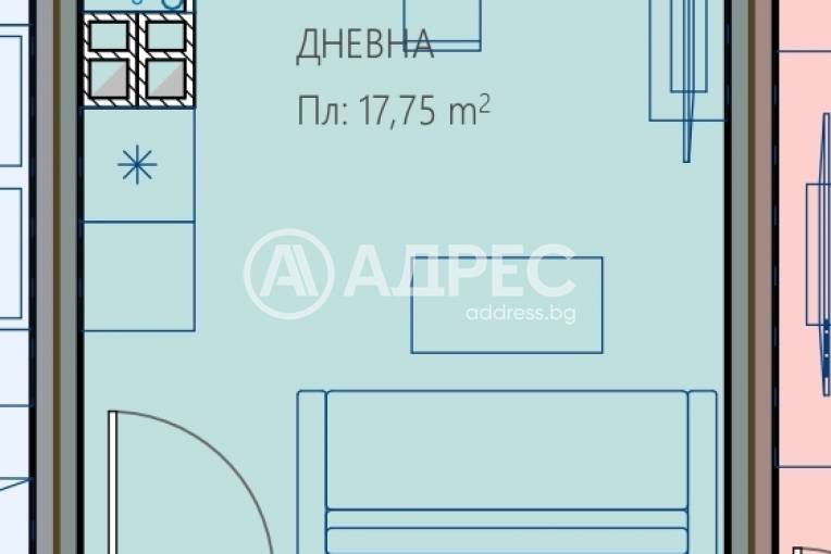 Едностаен апартамент, Варна, Владислав Варненчик, 678020, Снимка 1