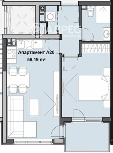 Двустаен апартамент, София, Кръстова вада, 652024, Снимка 1