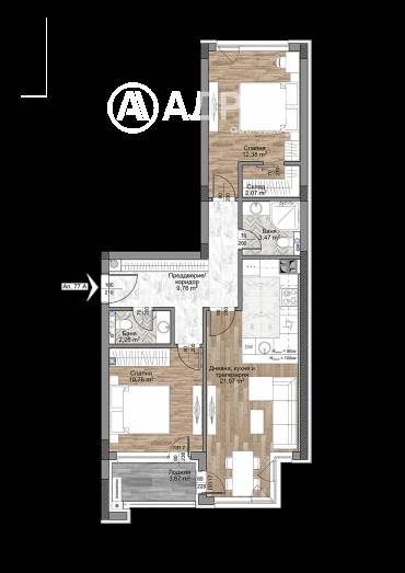 Тристаен апартамент, София, Младост 4, 595028, Снимка 1