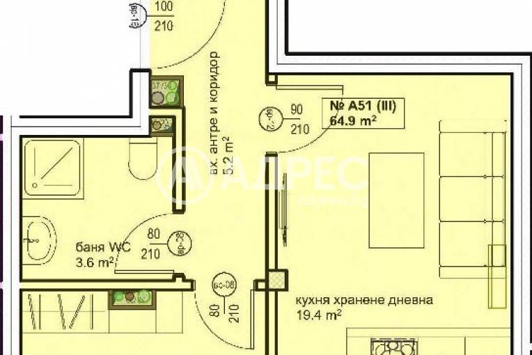 Двустаен апартамент, Бургас, Братя Миладинови, 595032, Снимка 3