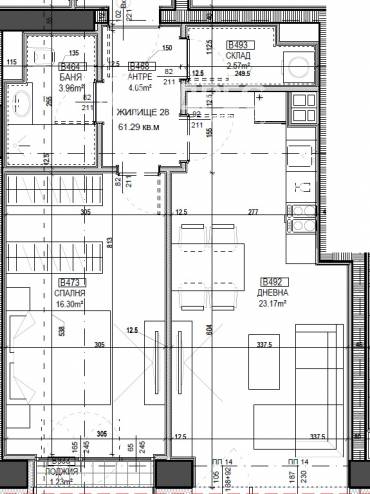 Двустаен апартамент, София, Център, 658035, Снимка 1