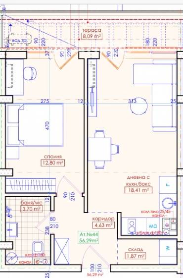 Двустаен апартамент, Бургас, Меден рудник - зона Д, 671036, Снимка 1