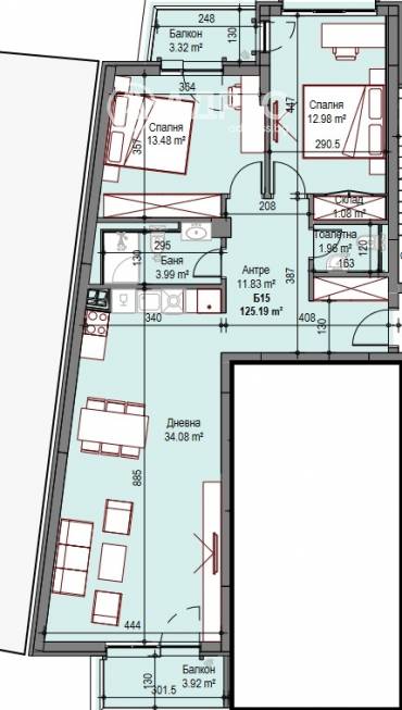 Тристаен апартамент, София, Суха река, 661037, Снимка 1