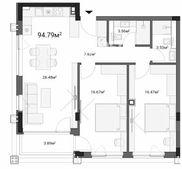 Тристаен апартамент, София, Овча купел 1, 645039, Снимка 1