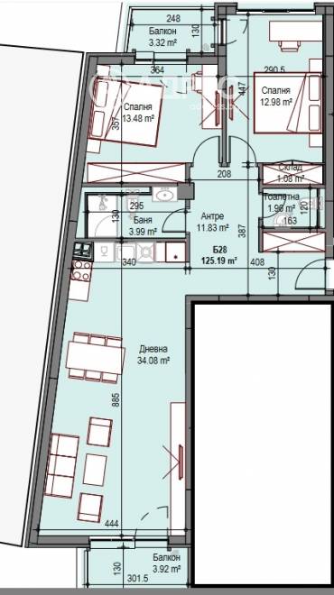 Тристаен апартамент, София, Суха река, 661039, Снимка 1