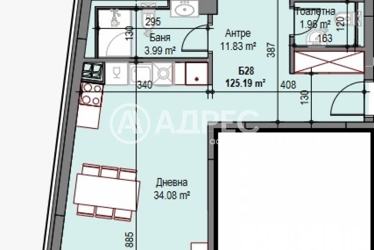 Тристаен апартамент, София, Суха река, 661039, Снимка 1