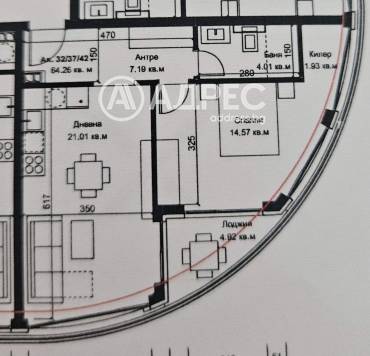 Двустаен апартамент, Варна, Идеален център, 668040, Снимка 1