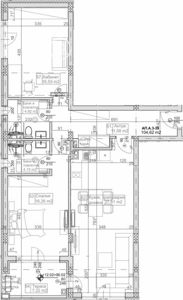 Тристаен апартамент, Варна, к.к. Слънчев ден, 644043, Снимка 1