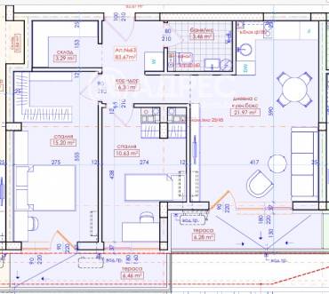 Тристаен апартамент, Бургас, Меден рудник - зона Д, 671043, Снимка 1