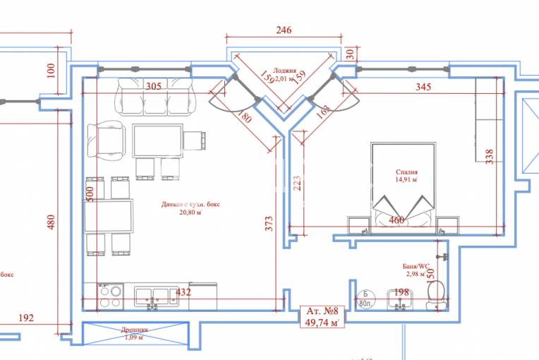 Двустаен апартамент, Варна, Зимно кино Тракия, 680045, Снимка 5