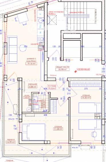 Тристаен апартамент, Бургас, Меден рудник - зона Д, 671046, Снимка 1