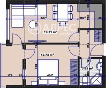 Двустаен апартамент, Стара Загора, Три чучура-север, 681047, Снимка 1