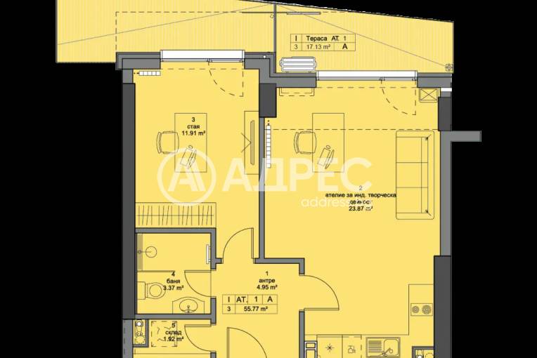 Двустаен апартамент, София, Кръстова вада, 646048, Снимка 2