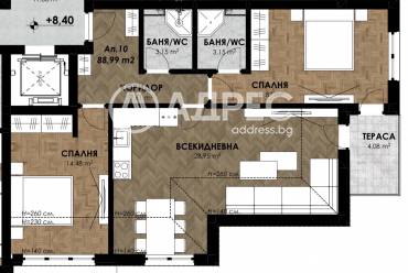 Тристаен апартамент, Лозен, 676048, Снимка 1