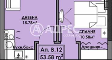 Двустаен апартамент, Бургас, Славейков, 633050, Снимка 1