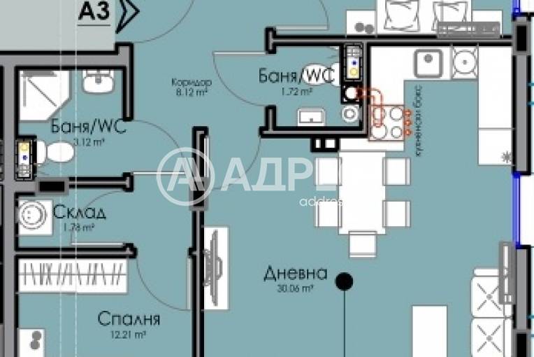 Тристаен апартамент, Бургас, Хоризонт, 681053, Снимка 2