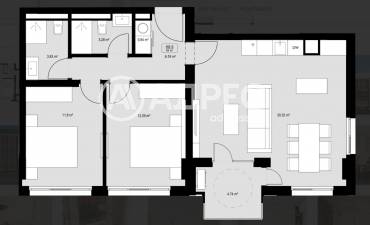 Тристаен апартамент, Бургас, Славейков, 685054, Снимка 1