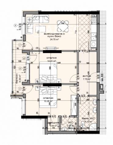 Тристаен апартамент, Варна, Младост 1, 674055, Снимка 1