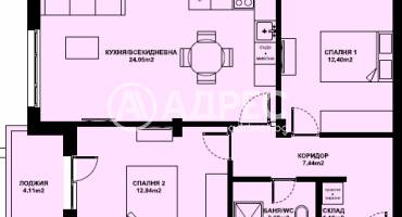 Тристаен апартамент, Благоевград, Изгрев, 674059, Снимка 1