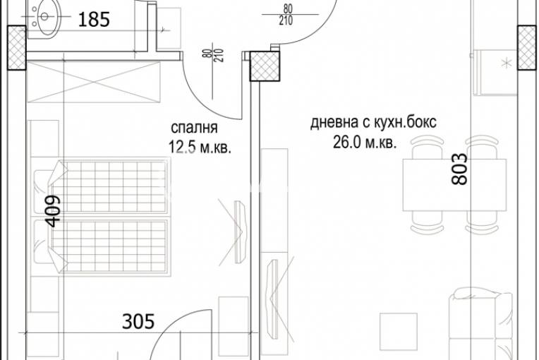 Двустаен апартамент, Варна, Кайсиева градина, 694060, Снимка 2