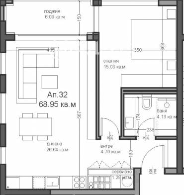Двустаен апартамент, Варна, Аспарухово, 638067, Снимка 1