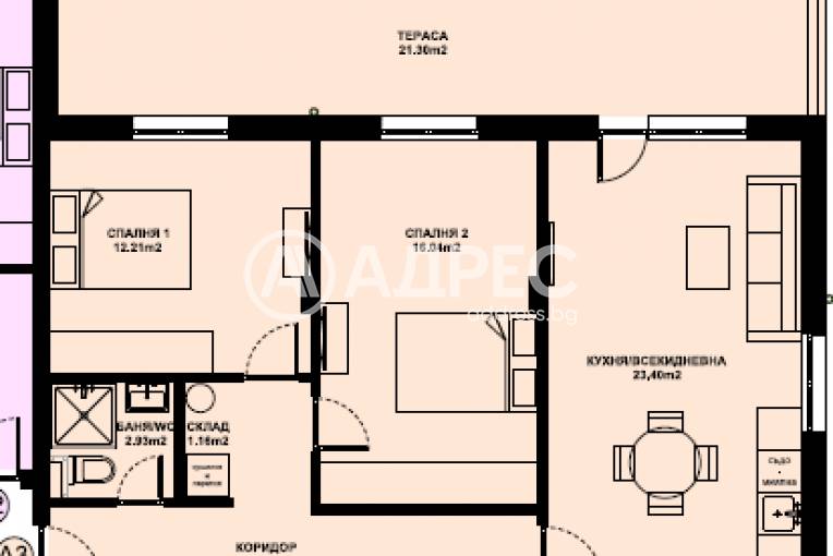 Тристаен апартамент, Благоевград, Изгрев, 674068, Снимка 1