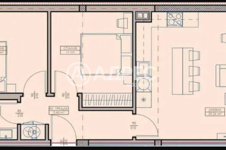Тристаен апартамент, Варна, Кайсиева градина, 679070, Снимка 3