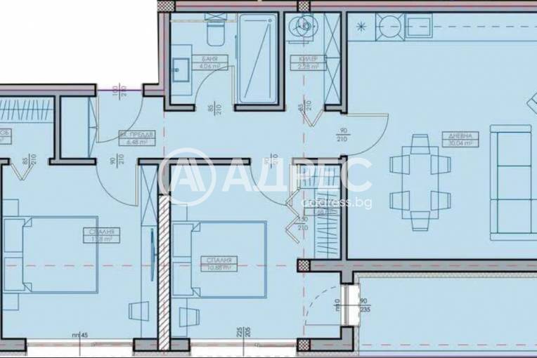 Тристаен апартамент, Варна, Кайсиева градина, 679071, Снимка 1