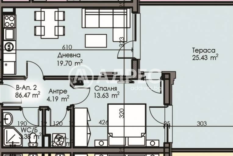 Двустаен апартамент, Бургас, Изгрев, 681072, Снимка 1