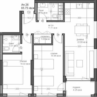 Тристаен апартамент, Варна, Аспарухово, 638073, Снимка 1