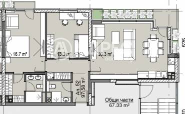 Тристаен апартамент, София, Хладилника, 665075, Снимка 1