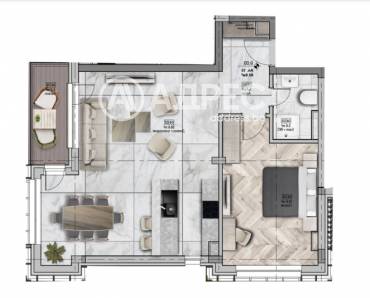 Двустаен апартамент, София, Горна Баня, 668075, Снимка 1