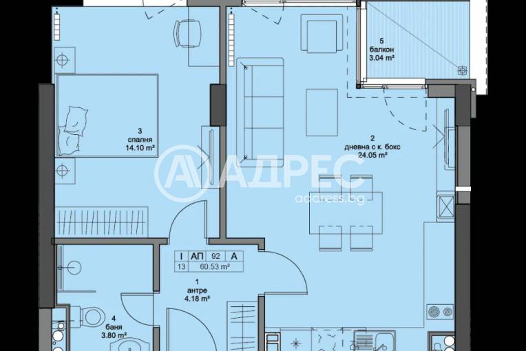 Двустаен апартамент, София, Кръстова вада, 646077, Снимка 2