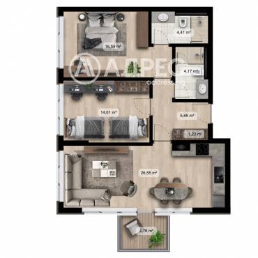 Тристаен апартамент, София, 651079, Снимка 1