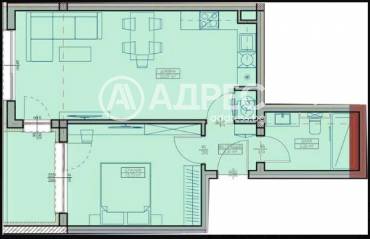 Двустаен апартамент, Варна, Кайсиева градина, 679080, Снимка 1