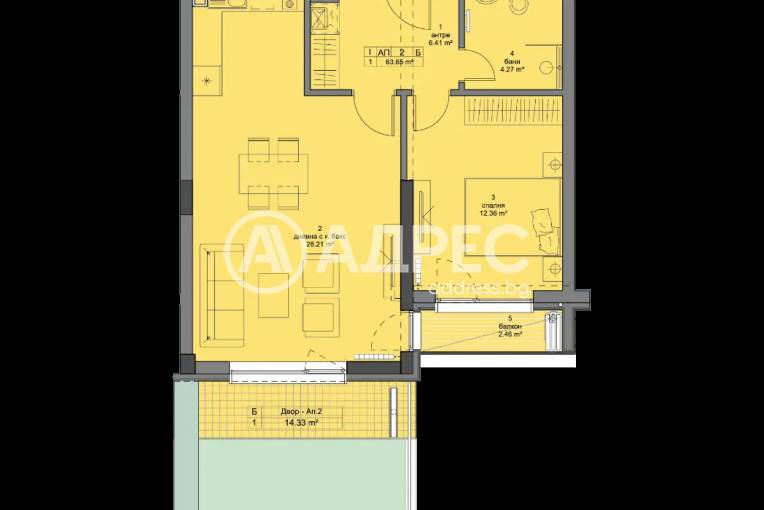 Двустаен апартамент, София, Кръстова вада, 646082, Снимка 1