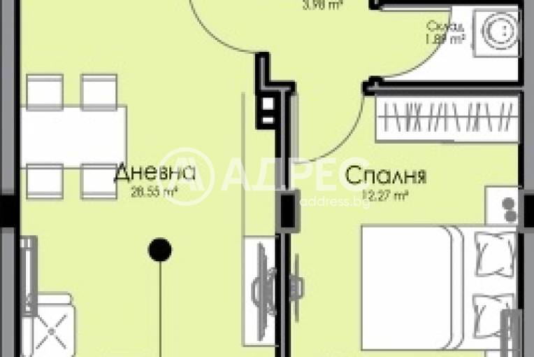 Двустаен апартамент, Бургас, Хоризонт, 681082, Снимка 2