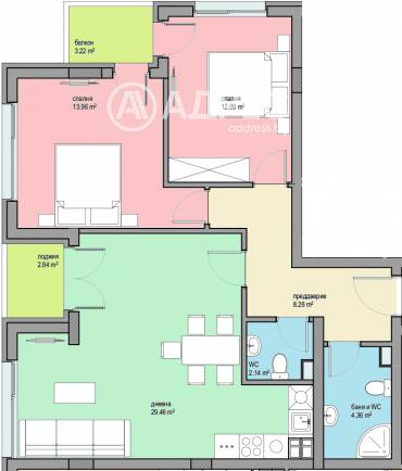 Тристаен апартамент, София, Люлин 8, 637083, Снимка 1