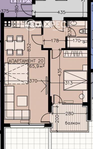 Двустаен апартамент, София, Манастирски ливади - изток, 655084, Снимка 1