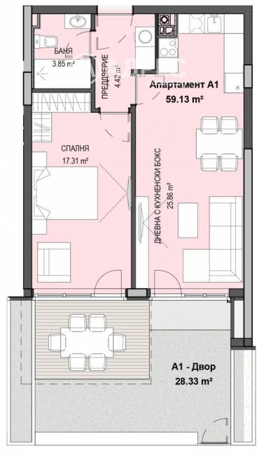 Двустаен апартамент, София, Кръстова вада, 652085, Снимка 1