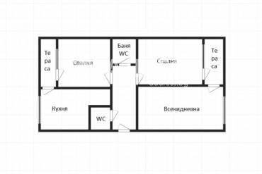 Тристаен апартамент, Бургас, Славейков, 700085, Снимка 1